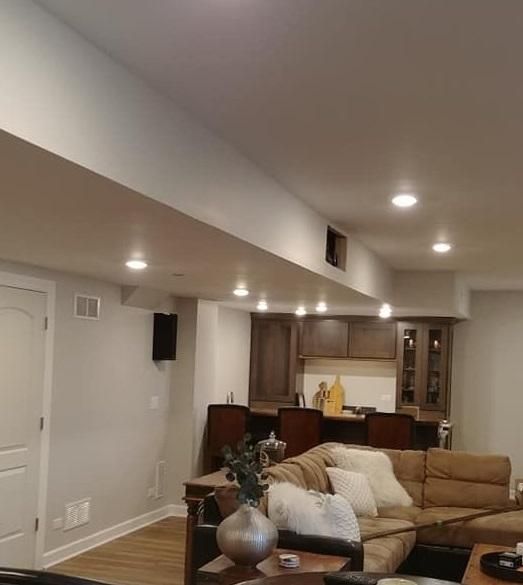 After a completed basement remodeling project in the  area