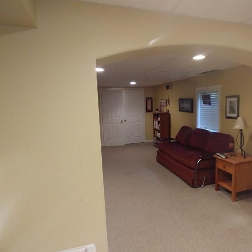 After a completed basement refinishing company project in the  area