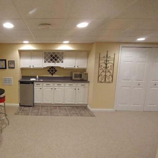 After a completed basement refinishing companies project in the  area