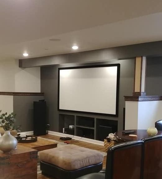 After a completed basement remodeling project in the  area